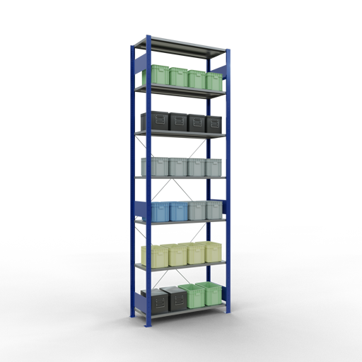 Stecksystem Grundregal MULTIplus150 mit Kreuzstrebe