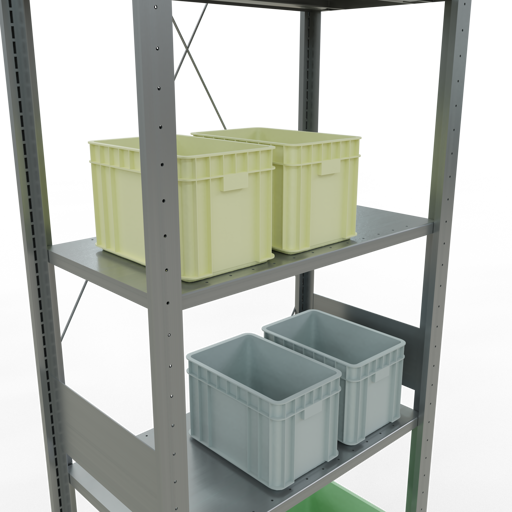 Stecksystem Grundregal MULTIplus150 mit Kreuzstrebe