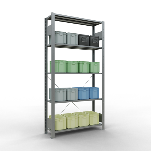 Stecksystem Grundregal MULTIplus150 mit Kreuzstrebe