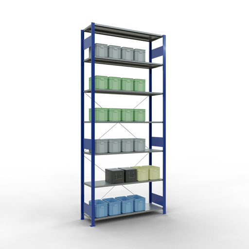 Stecksystem Grundregal MULTIplus150 mit Kreuzstrebe
