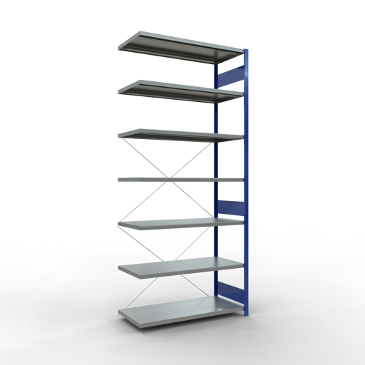 Stecksystem Anbauregal MULTIplus250 mit Kreuzstrebe