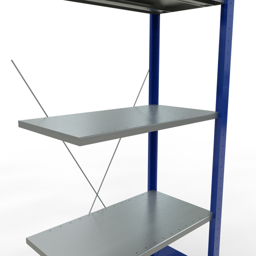 Stecksystem Anbauregal MULTIplus150 mit Kreuzstrebe