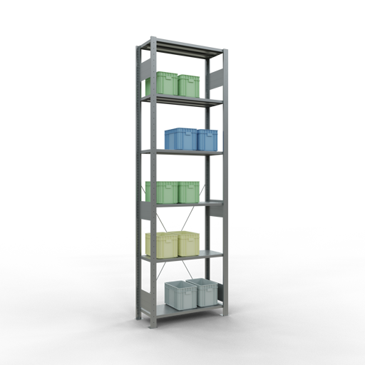 Stecksystem Grundregal MULTIplus150 mit Kreuzstrebe