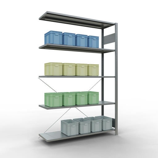 Stecksystem Anbauregal MULTIplus150 mit Kreuzstrebe