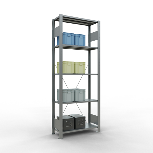 Stecksystem Grundregal MULTIplus150 mit Kreuzstrebe