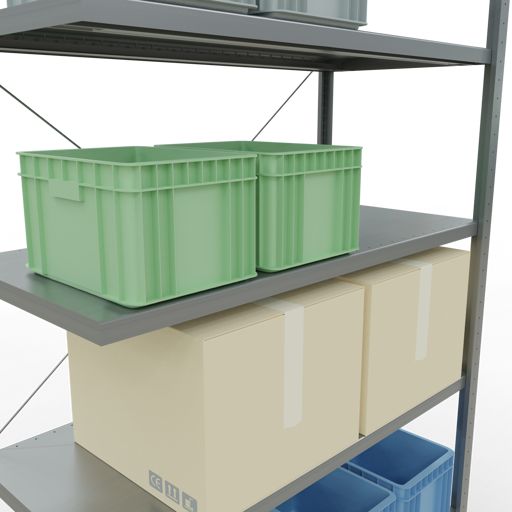 Stecksystem Anbauregal MULTIplus250 mit Kreuzstrebe