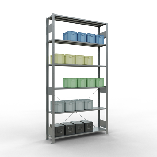 Stecksystem Grundregal MULTIplus150 mit Kreuzstrebe