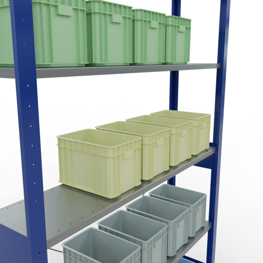 Stecksystem Grundregal MULTIplus150 mit Kreuzstrebe