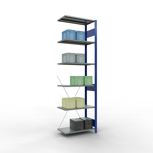Stecksystem Anbauregal MULTIplus150 mit Kreuzstrebe