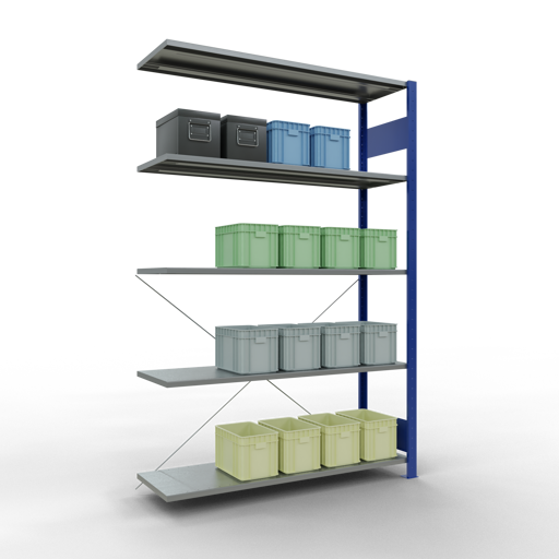 Stecksystem Anbauregal MULTIplus150 mit Kreuzstrebe