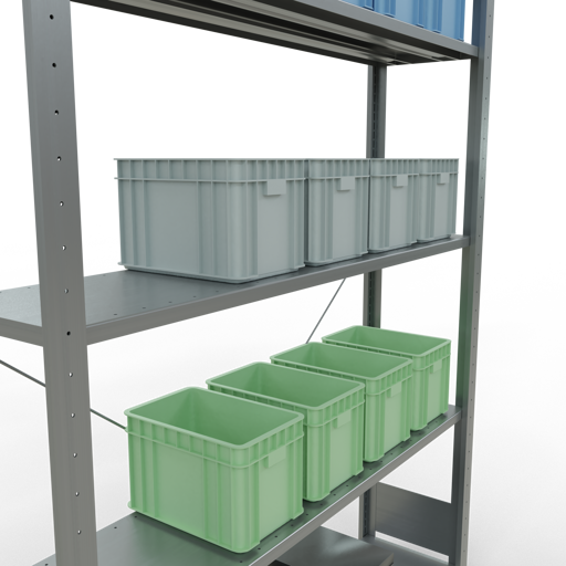 Stecksystem Grundregal MULTIplus150 mit Kreuzstrebe
