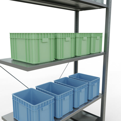 Stecksystem Anbauregal MULTIplus150 mit Kreuzstrebe