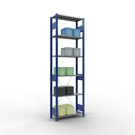 Stecksystem Grundregal MULTIplus150 mit Kreuzstrebe