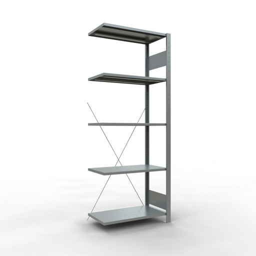Stecksystem Anbauregal MULTIplus150 mit Kreuzstrebe