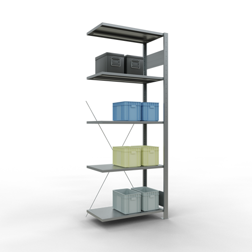 Stecksystem Anbauregal MULTIplus150 mit Kreuzstrebe