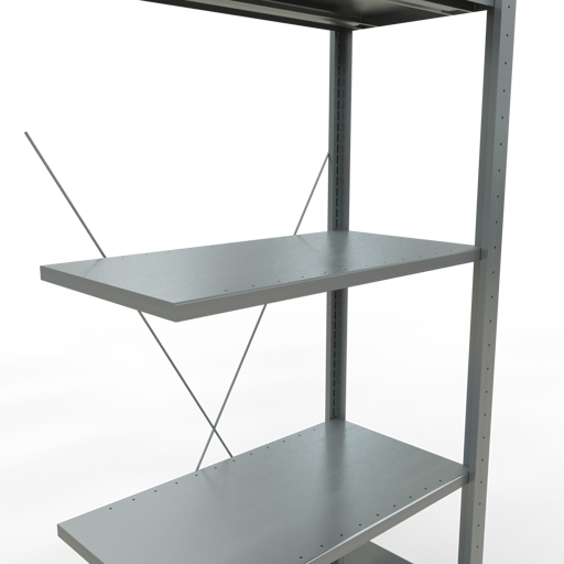 Stecksystem Anbauregal MULTIplus150 mit Kreuzstrebe