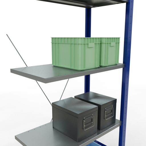 Stecksystem Anbauregal MULTIplus150 mit Kreuzstrebe