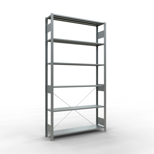 Stecksystem Grundregal MULTIplus150 mit Kreuzstrebe