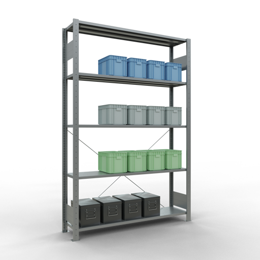 Stecksystem Grundregal MULTIplus150 mit Kreuzstrebe