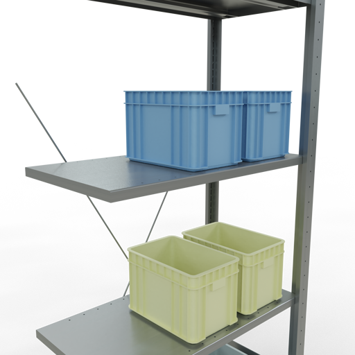 Stecksystem Anbauregal MULTIplus150 mit Kreuzstrebe