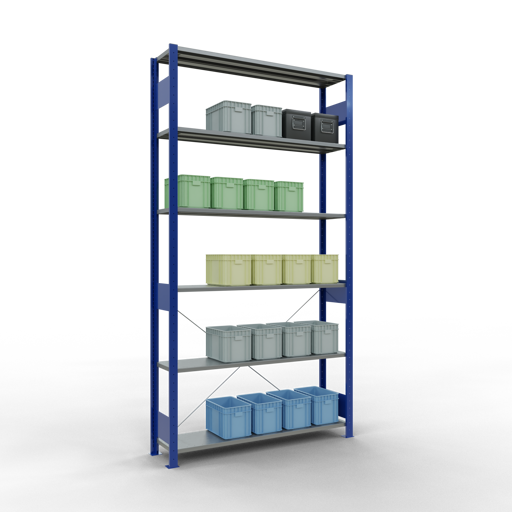 Stecksystem Grundregal MULTIplus150 mit Kreuzstrebe